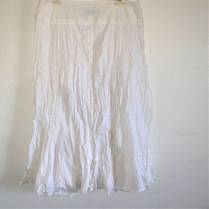 INC International Concepts White Button-Front Midi Skirt
